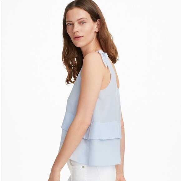 Club Monaco Salyie Camisole Blouse Tank Top Silk Shoulder Tie Pale pink Size  XS - Picture 7 of 11